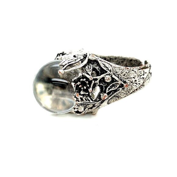 SOLD Crystal Ball Open Back Ring - Picture 2 of 8